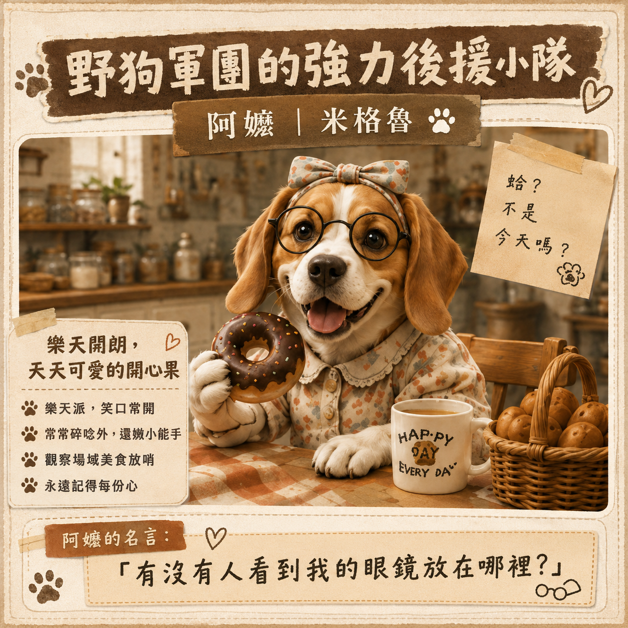 阿嬤米格魯角色圖