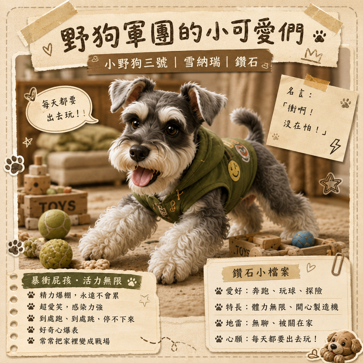 小野狗三號雪納瑞角色圖